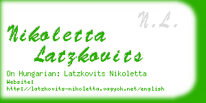 nikoletta latzkovits business card